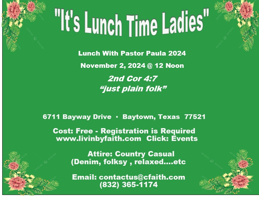 Lunch With Pastor Paula 2024